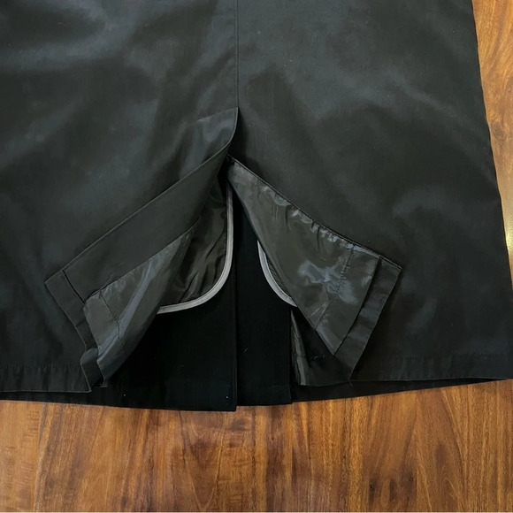 London Fog Long Rain Jacket with Removable Hood and Lining Black size medium - Picture 13 of 13